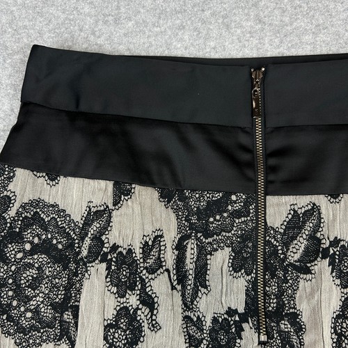 Cue Mini Skirt Women's Size 12 Black Beige Floral Lined Pockets Business Wedding - Picture 11 of 11