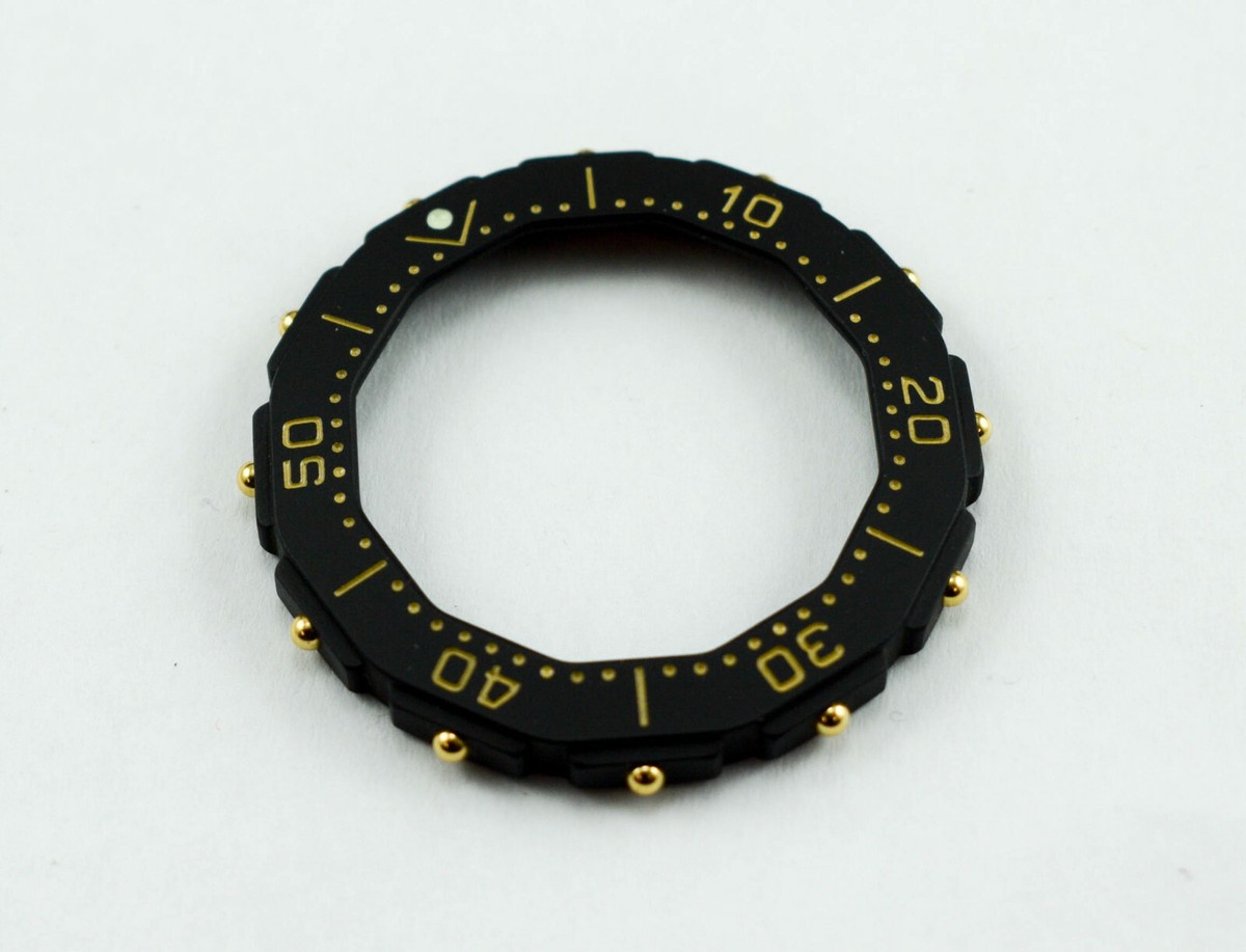 Tag Heuer 3000 Ladies Black SOLID 18K Gold Bezel 937.408 936.008SB 