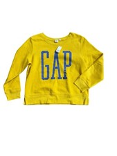 GAP Logo Crewneck Sweatshirt Yellow Blue Logo Lettering Sz Medium NWT