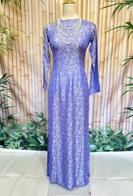 knee length dresses for ladies Ao Dai Vietnamese Dress Long Sleeves Lapel Aodaistyle – aodaistyle main image 1