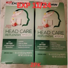 Excedrin Head Care Replenish Focus Strawberry Drink Mix Lot of 2 check BB!
