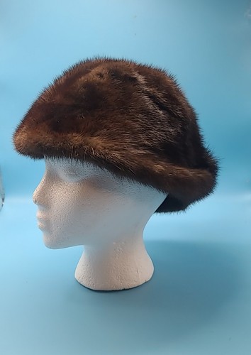Miss Alice for Lord & Taylor Women Dark Brown Mink Fur Winter Hat - Picture 2 of 6