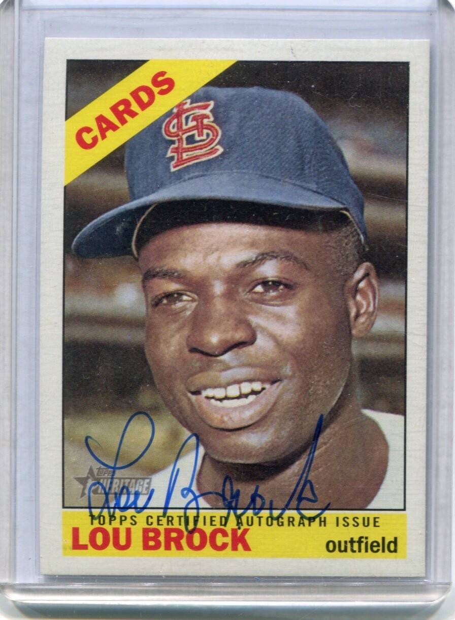 2015 Topps Heritage - LOU BROCK - Real One Autograph - ST. LOUIS CARDINALS