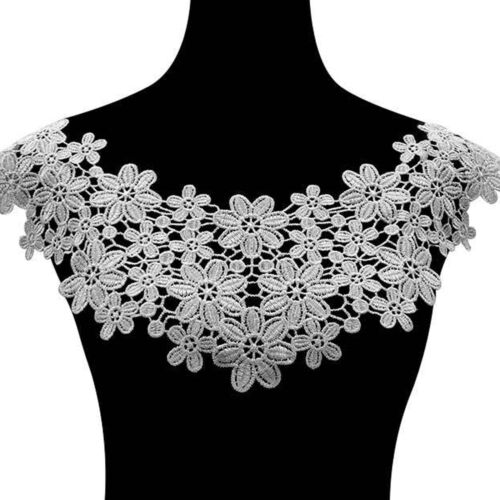 Flor Collar Adorno Guipure Tela Aplique para Atuendo Vestido - Imagen 4 de 28