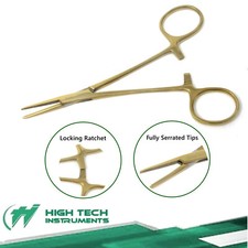 Dog Ear Hair Puller Pet Grooming Hemostat Forceps Straight Veterinary 5" Gold