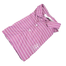 RLX Ralph Lauren Golf Polo Shirt Men XL Purple Striped Stretch Performance *Logo