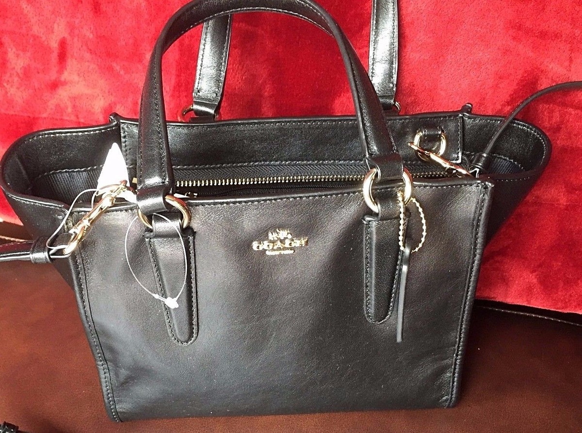 NWT Coach Crosby Mini Carryall in Smooth Leather Light Gold