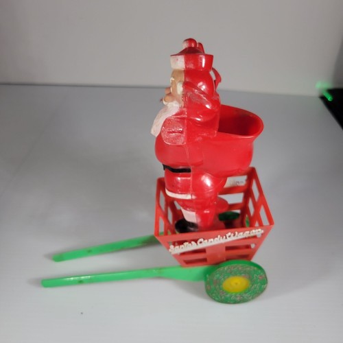 READ Vintage 50s Christmas ROSBRO Rosen Santa’s Candy Wagon Hard Plastic NO ARM - Picture 10 of 11