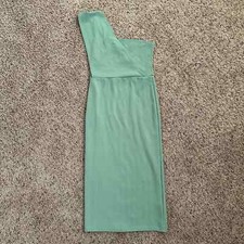 Green PLT One Shoulder Midi Dress