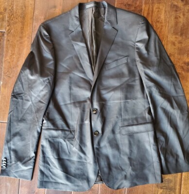BOSS Men's Slim-Fit Super 120 Italian Virgin Wool Sport Coat Blazer-(BK,42L)