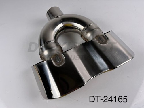 VINTAGE DT-25165 DUAL DOUBLE WALL HEXAGON EXHAUST TIP 2.5" INLET 11.75" LENGTH - Picture 2 of 6