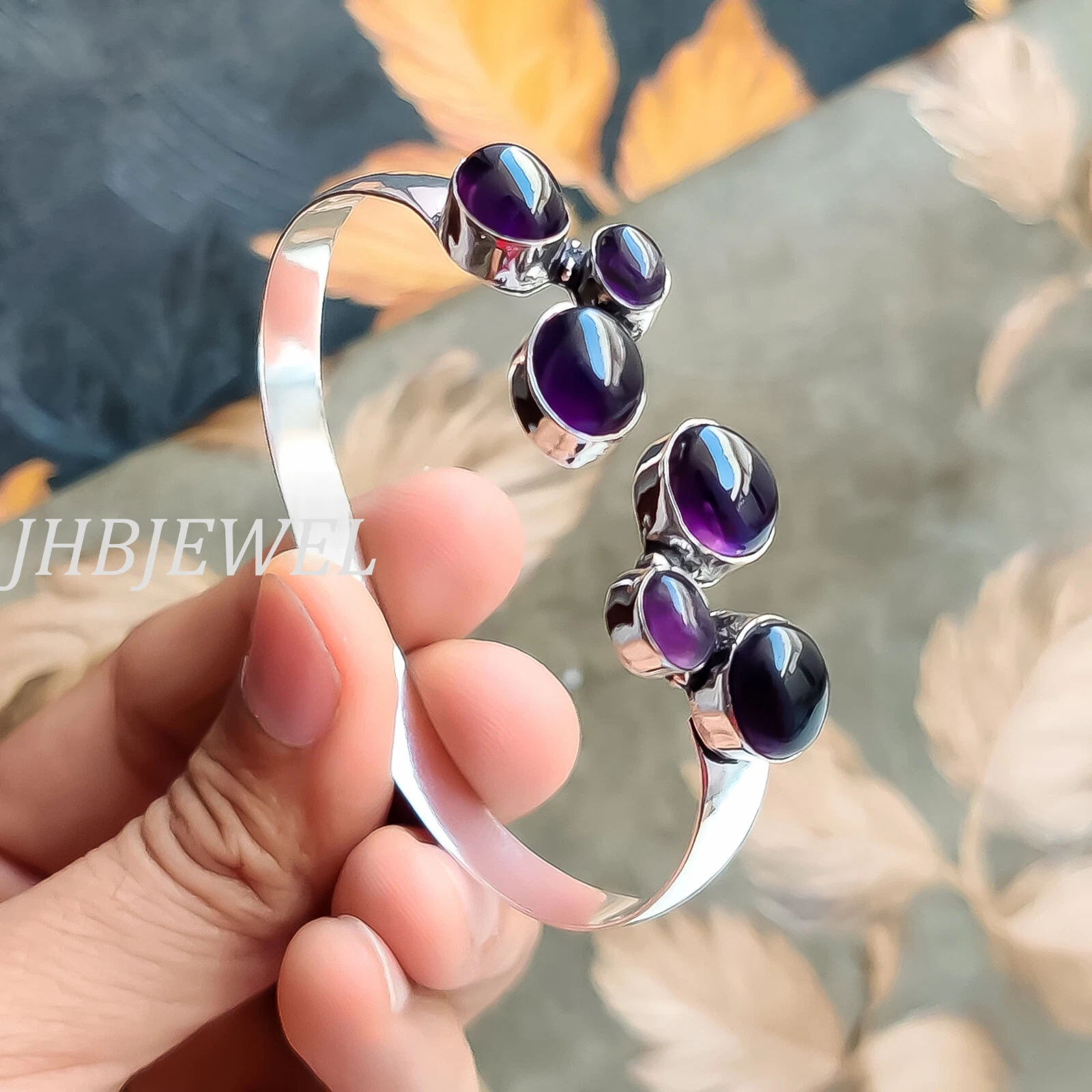 VALENTINO Bracciale Beayty Ametista Multi Gemma Argento Sterling 925 Miglior Regalo Gioielli