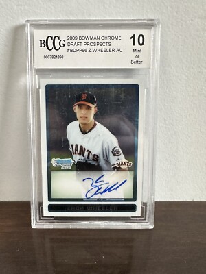 2009 Bowman Chrome ZACK WHEELER 1st Bowman Rookie Auto BCCG 10 