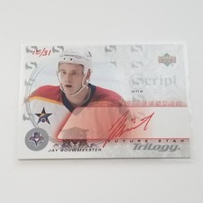 2003-04 Upper Deck Trilogy Scripts Red Ink #S1JB Jay Bouwmeester /31