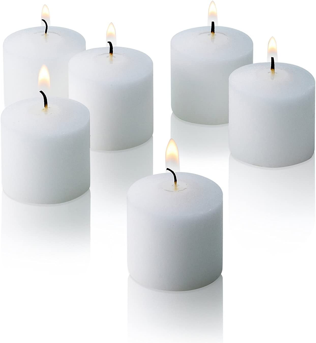 White Votive Candles Box of 72 Unscented Candles 10 Hour Burn Time