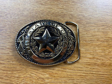 Small State of Texas Brass Belt Buckle
