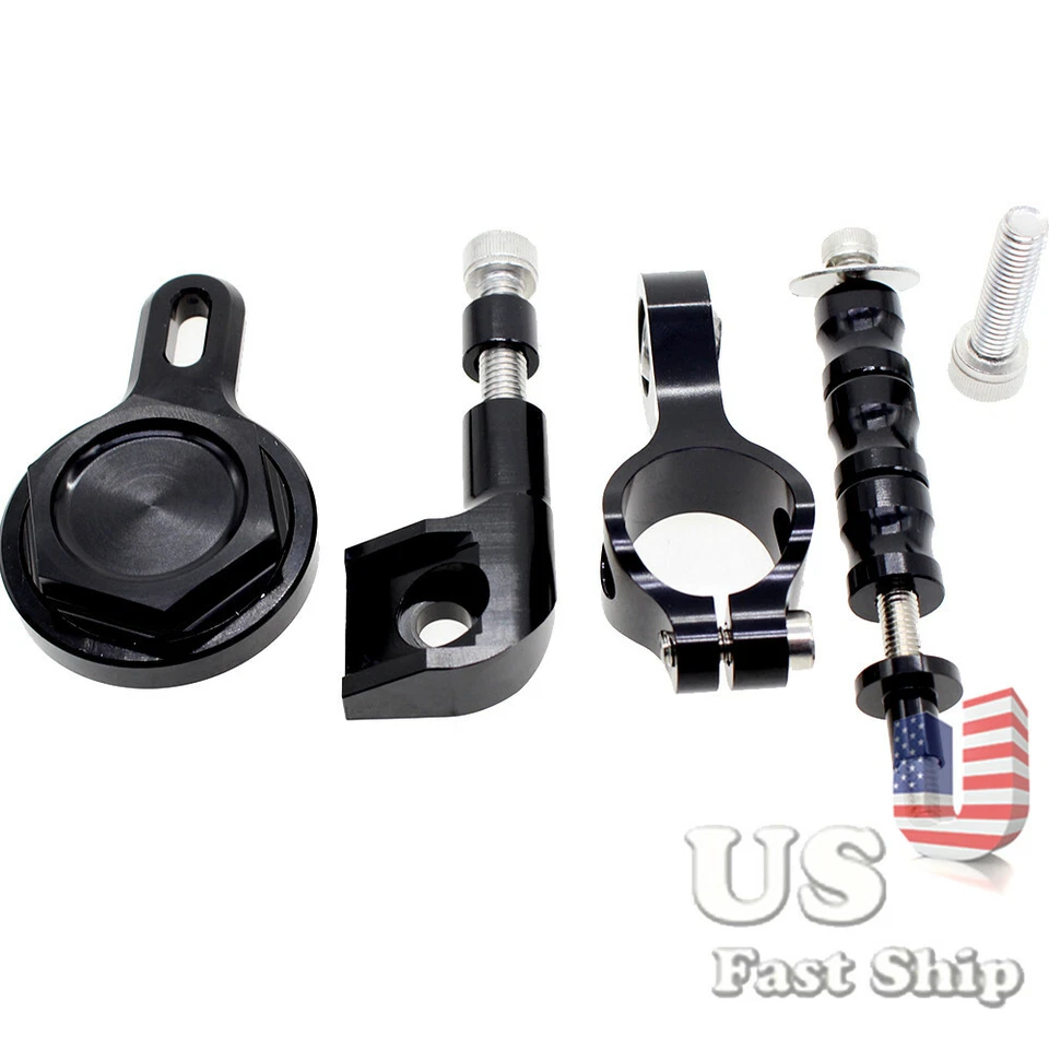 Kits de soporte de montaje de amortiguador de dirección CNC para Yamaha YZF R1 1998 1999-2001 negro Foto 3 de 4