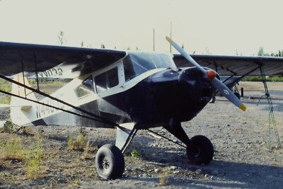 Vintage 35mm Photo Slide Aviation Piper PA-18 Super Cub Propeller Plane #1