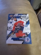 2020-21 UD Seth Jones Stars in Stripes Hockey Card Day USA-10 Blackhawks-Jackets