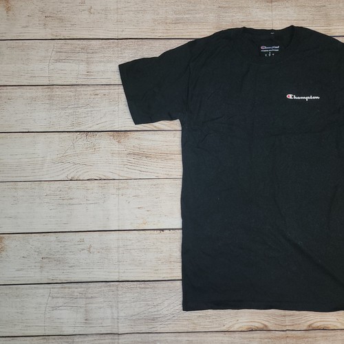 Champion Shirt Mens Small S Spellout Logo Short Sleeve Crew Neck Cotton Black - Picture 24 of 24