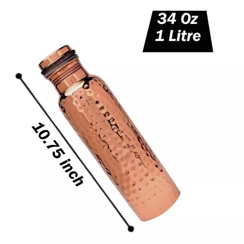 100% Pure Copper Water Bottle with Tumbler Handmade For Health Benefits - Picture 6 of 6