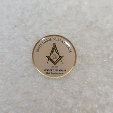 Unity Lodge No. 32 A.F. & A.M. Lapel Pin Newport Delaware 60th Anniversary