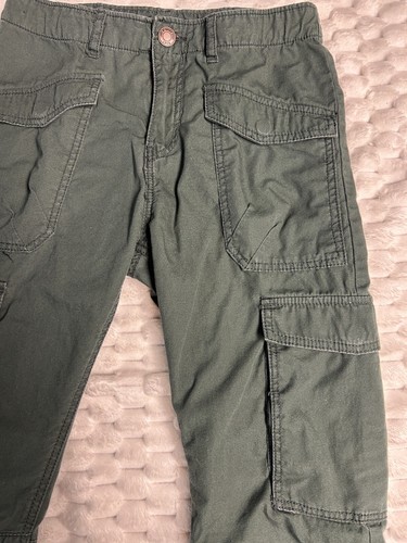 L.O.G.G. Label of graded goods H&M green cargo pants Size 9-10 Adj Waist Lined - Picture 2 of 14