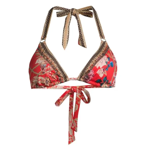 NUEVO CON ETIQUETAS - Top de Bikini Triángulo Camilla "And the Queen Wore Red", Multi - EE. UU. 4/XSpequeño Foto 3 de 3