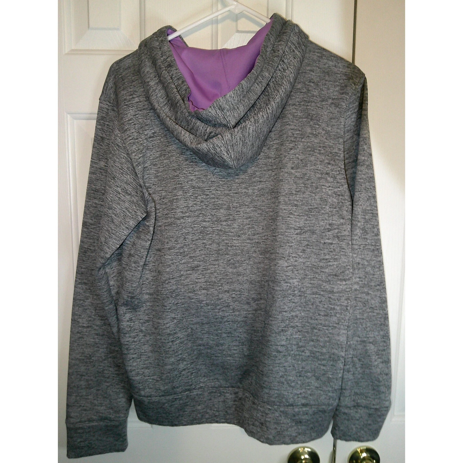 VETEMENTS Under Armour Felpa con Cappuccio Pullover Activewear Viola Logo Grigio Donna Medium