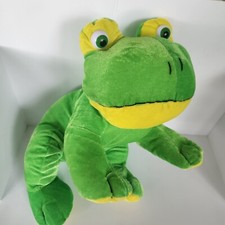Kellytoy 2013 Frog Plush Green Yellow Stuffed Animal 19"
