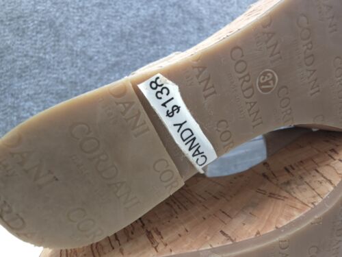 Cordani Candy Wedge Sandals Womens 37 US 7 Adjustable Strap Leather Beige Italy - Picture 9 of 13