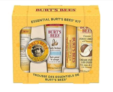 Burt's Bees Essential Gift Set, 5 Travel Size Products Lip Balm Lotion FootCream