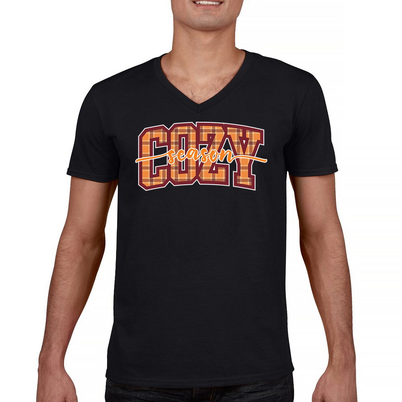 ALTRA T shirt scollo a V stagione accogliente autunno zucca spezie carina Ringraziamento Turchia Day Tee