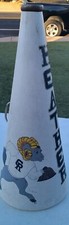 Vtg White Megaphone Speaking Horn Maritime Cheer Cheerleader 25.5" Long