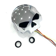 75095-05 Harley-Davidson Chrome Skull LED Fuel Gauge OEM NOS for 