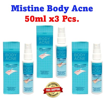 3x Mistine Body Acne Double Action Clarifying Pimple Spray Blemish Treatment