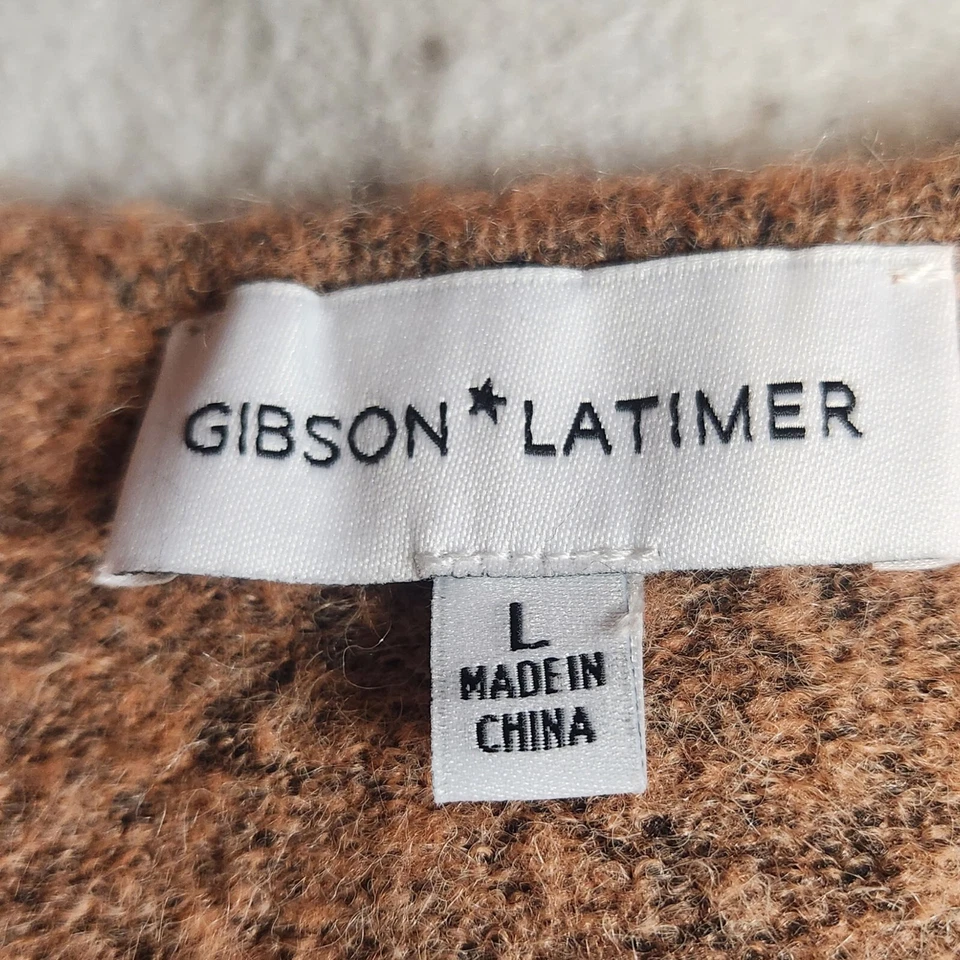 Gibson Latimer женщин свитер Sz L персиковый коричневый v-образным вырезом длинным рукавом эластичной - Изображение 4 из 4