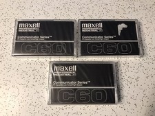 Maxell Professional Industrial C60 Instant Start Cassettes Lot of 3 New Sealed