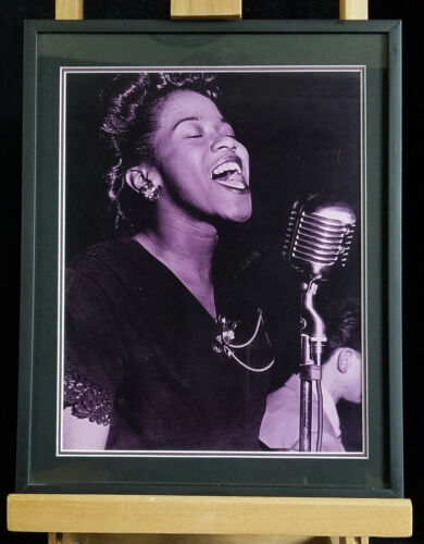 Music Poster, 11 1/2 x 14 1/2 Purple Tone Image, Sarah Vaughan, Framed - Picture 1 of 3