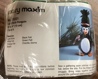 Mary Maxim Light Bulb Penguin KIT  -4  Set Of 4 - NEW & UNOPENED