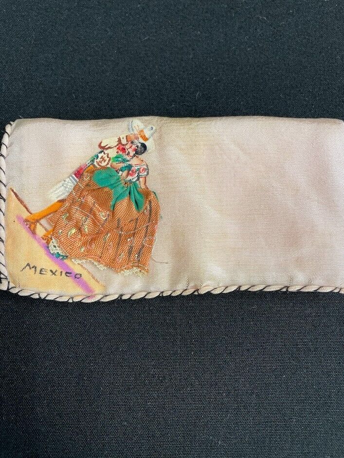 Vtg Ladies Hankie Handkerchief Mexico Hand Painte… - image 5
