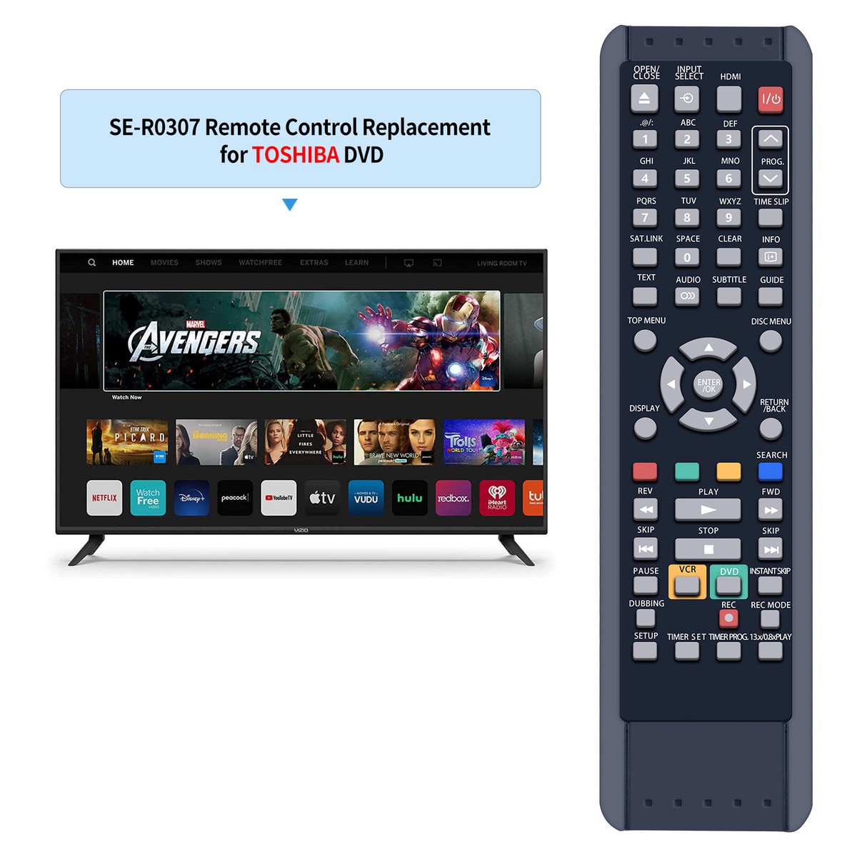 New SE-R0307 For Toshiba DVD Player Remote Control D-VR18DT