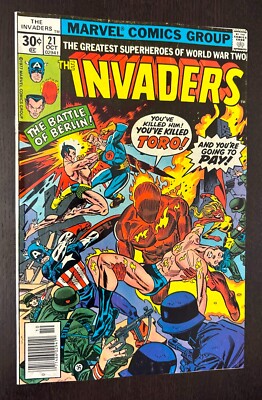 INVADERS #21 (Marvel Comics 1977) -- Bronze Age Superheroes -- VF- (B)