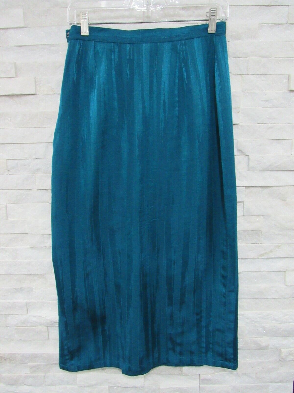 Vintage Hiroko Koshino Teal Wool Silk Moire Avant… - image 10