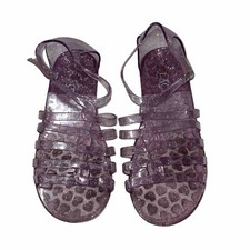 Jelly Sandals The Children's Place Girls Glittery Purple Shoes Size 1 Jellies