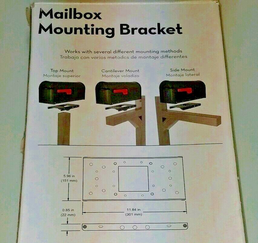 Architectural Mailboxes 4/" x 4/" Post Adapter in Black with 3 Mailbox Mounting