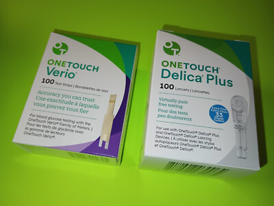 100 ONE TOUCH VERIO TEST STRIPS Expire Date: 01/2027 AND 100 DELICA PLUS LANCETS