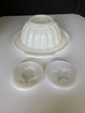 Vintage Tupperware Jello Mold Jel-N-Serve Gelatin w/ 3 Lids 5 Piece Set