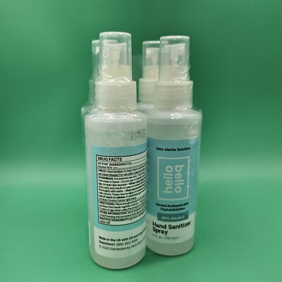 Hand Sanitizer by Hello Bello 4 oz Spray Gel Hand Sanitizer 50% Alcohol 4 Pack