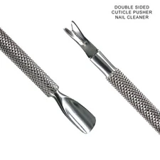 Dual Cuticle Pusher Cleaner Trimmer Manicure Pedicure Nail Care Spa Salon Tool